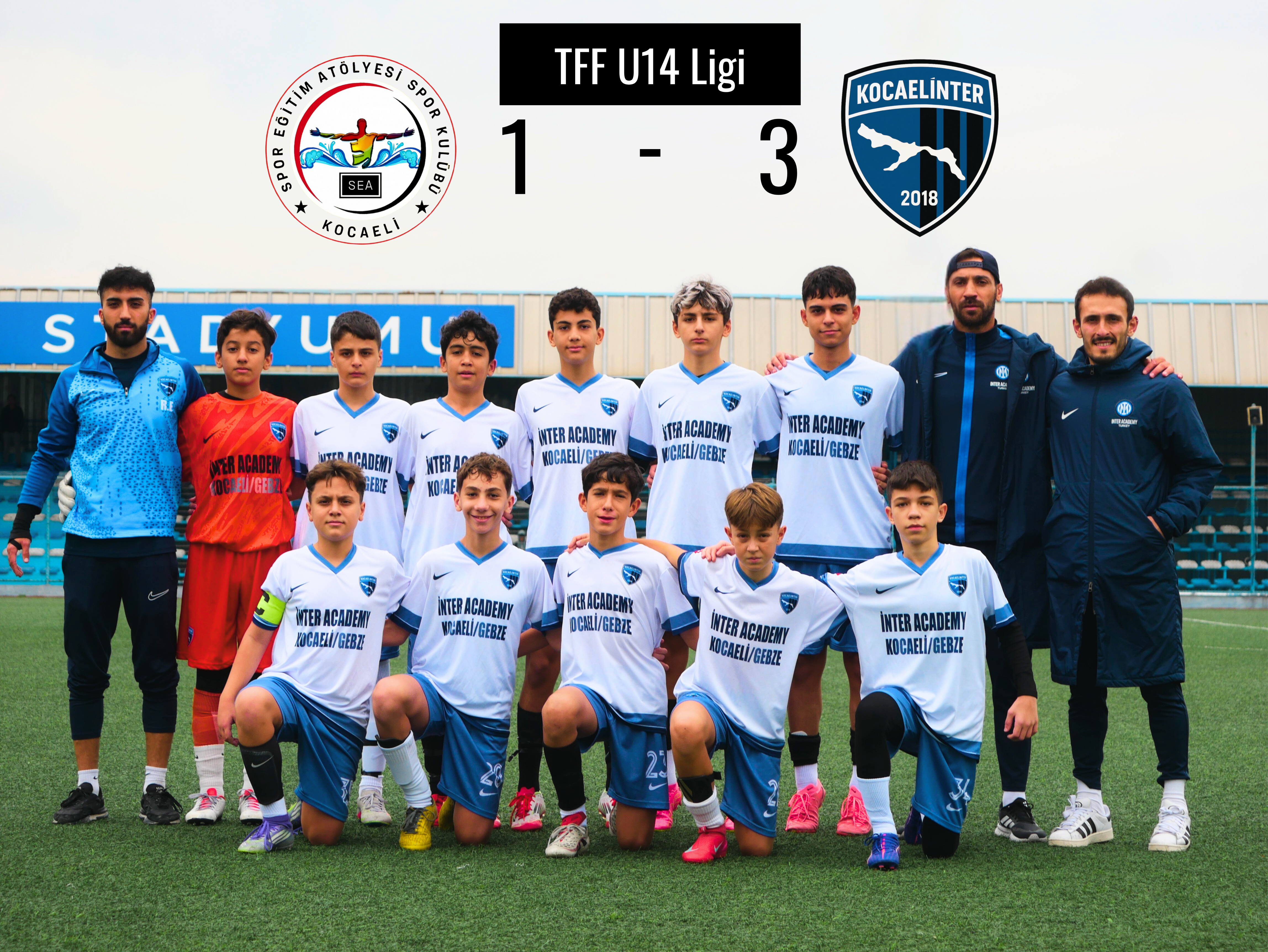 KOCAELİ INTER FK U14 TAKIMI DEPLASMANDA GALİBİYETLE DÖNDÜ